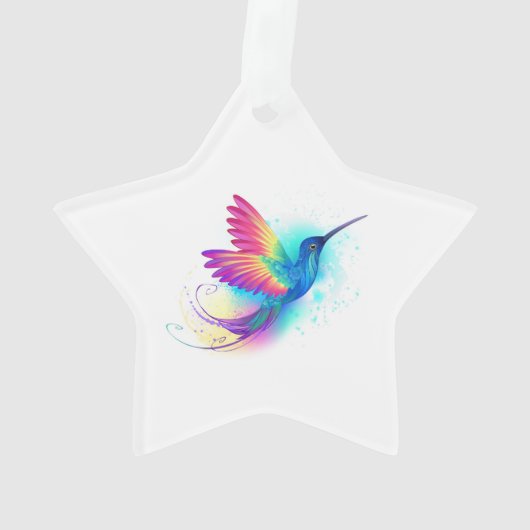 Exotic Rainbow Hummingbird Ornament (achterkant)