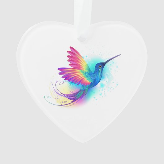 Exotic Rainbow Hummingbird Ornament (achterkant)