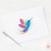 Exotic Rainbow Hummingbird Ovale Sticker (Envelop)