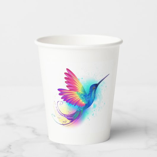 Exotic Rainbow Hummingbird Papieren Bekers (Achterkant)