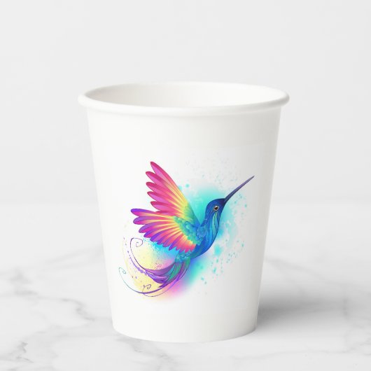 Exotic Rainbow Hummingbird Papieren Bekers (Voorkant)