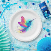 Exotic Rainbow Hummingbird Papieren Bordje (Feest)