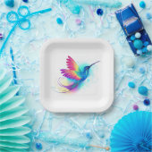 Exotic Rainbow Hummingbird Papieren Bordje (Feest)