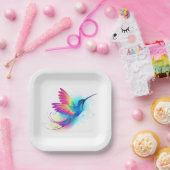 Exotic Rainbow Hummingbird Papieren Bordje (Feest)
