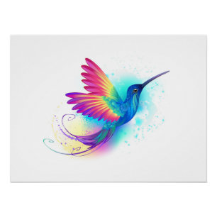 Exotic Rainbow Hummingbird Perfect Poster