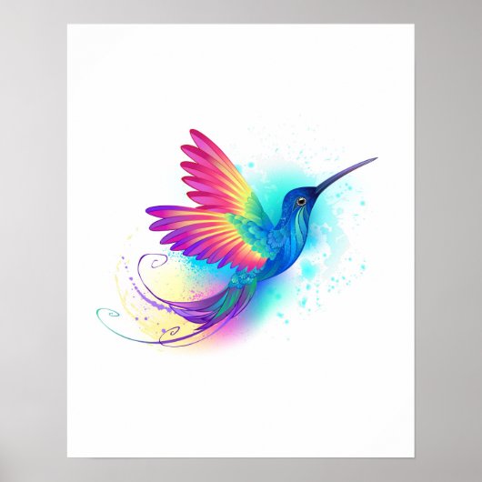 Exotic Rainbow Hummingbird Poster (Voorkant)