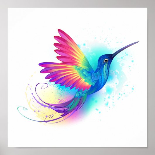 Exotic Rainbow Hummingbird Poster (Voorkant)