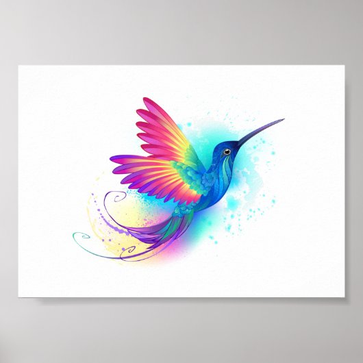 Exotic Rainbow Hummingbird Poster (Voorkant)