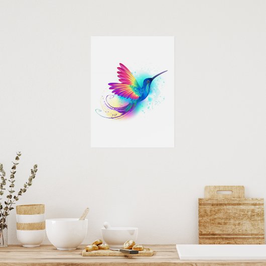 Exotic Rainbow Hummingbird Poster (Keuken)