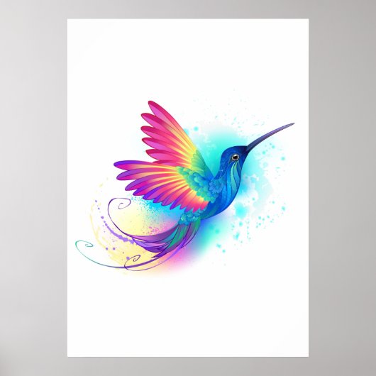 Exotic Rainbow Hummingbird Poster (Voorkant)