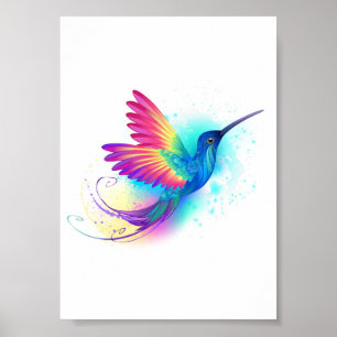 Exotic Rainbow Hummingbird Poster