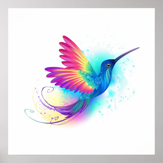 Exotic Rainbow Hummingbird Poster (Voorkant)