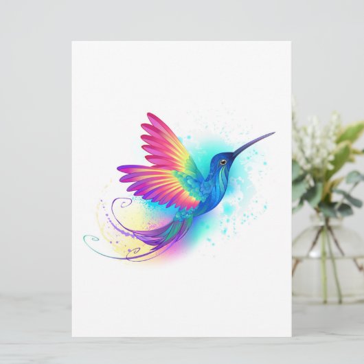 Exotic Rainbow Hummingbird Programmakaart (Staand voorkant)