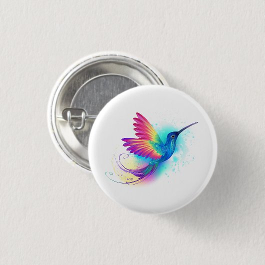 Exotic Rainbow Hummingbird Ronde Button 3,2 Cm (Voorkant /achterkant)