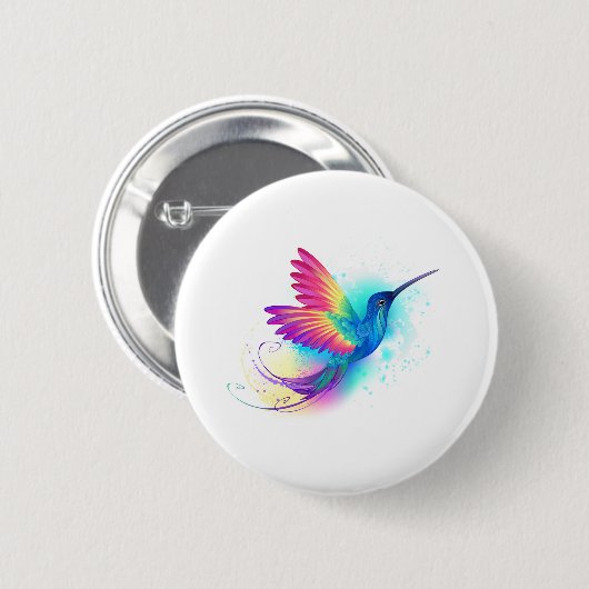 Exotic Rainbow Hummingbird Ronde Button 5,7 Cm (Voorkant /achterkant)