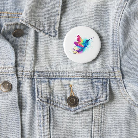 Exotic Rainbow Hummingbird Ronde Button 5,7 Cm (In situ)