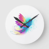 Exotic Rainbow Hummingbird Ronde Klok (Voorkant)