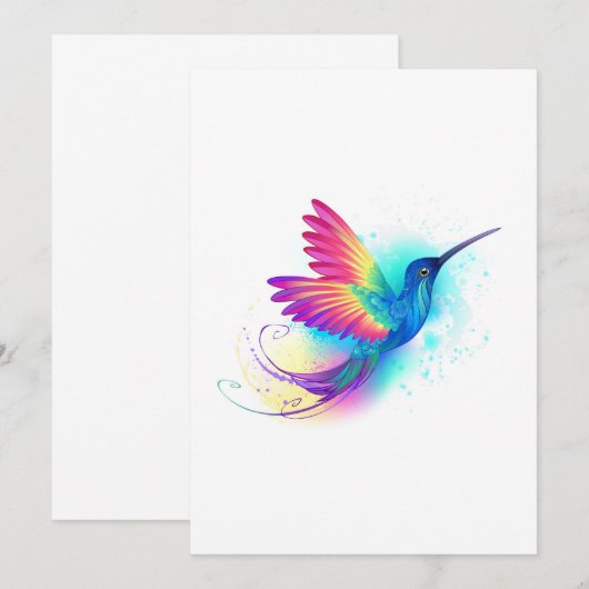 Exotic Rainbow Hummingbird Save The Date (Voorkant / Achterkant)