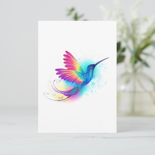 Exotic Rainbow Hummingbird Save The Date (Staand voorkant)