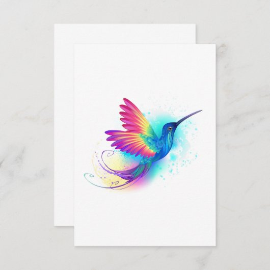 Exotic Rainbow Hummingbird Save The Date (Voorkant / Achterkant)