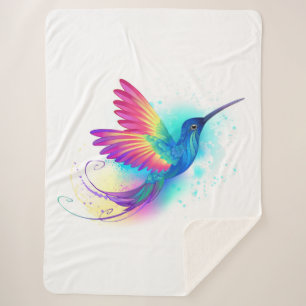 Exotic Rainbow Hummingbird Sherpa Deken