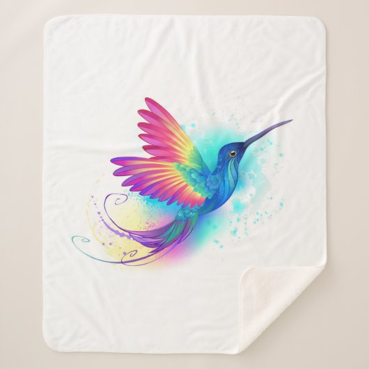 Exotic Rainbow Hummingbird Sherpa Deken (Voorkant)