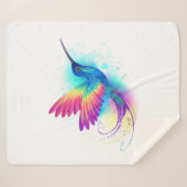 Exotic Rainbow Hummingbird Sherpa Deken (Voorkant (horizontaal))