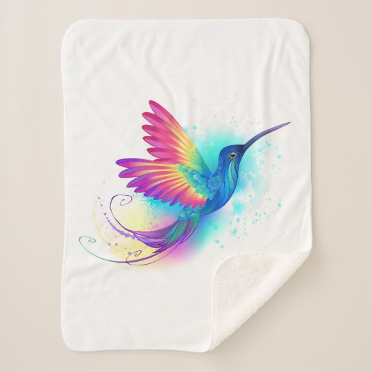 Exotic Rainbow Hummingbird Sherpa Deken (Voorkant)