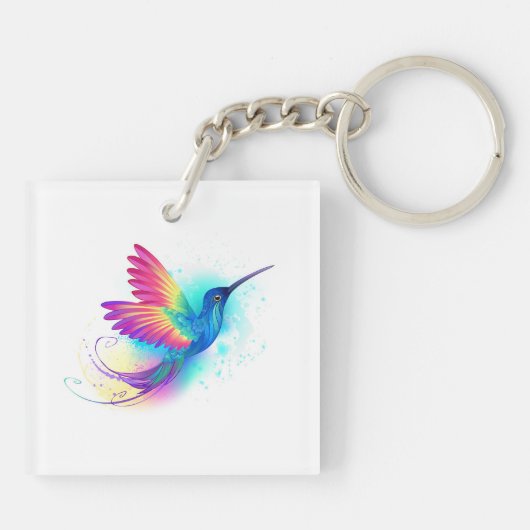 Exotic Rainbow Hummingbird Sleutelhanger (Achterkant)