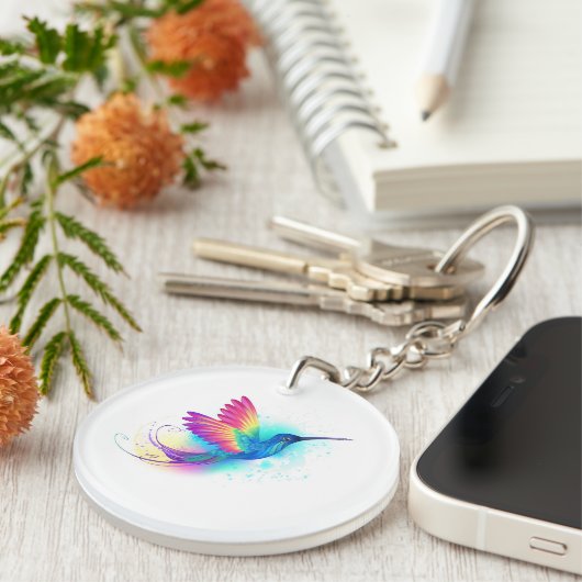 Exotic Rainbow Hummingbird Sleutelhanger (Voorkant Rechts)