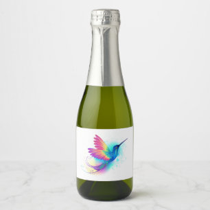 Exotic Rainbow Hummingbird Sparkling Wijnetiket