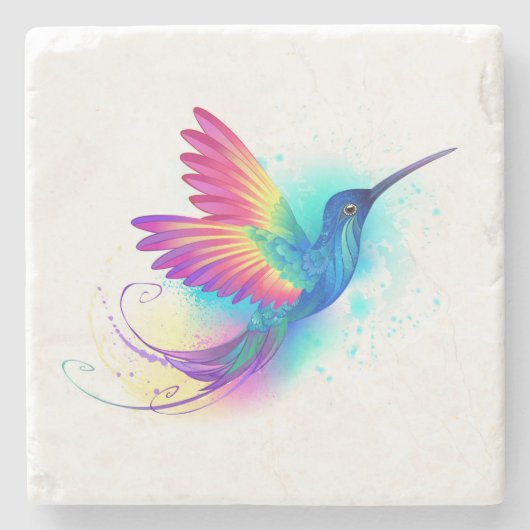 Exotic Rainbow Hummingbird Stenen Onderzetter (Voorkant)