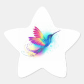 Exotic Rainbow Hummingbird Ster Sticker (Voorkant)