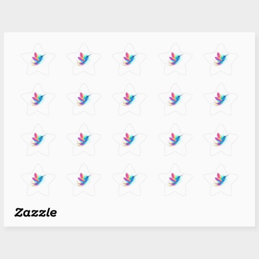 Exotic Rainbow Hummingbird Ster Sticker (Vel)