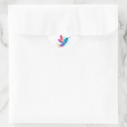 Exotic Rainbow Hummingbird Ster Sticker (Tas)