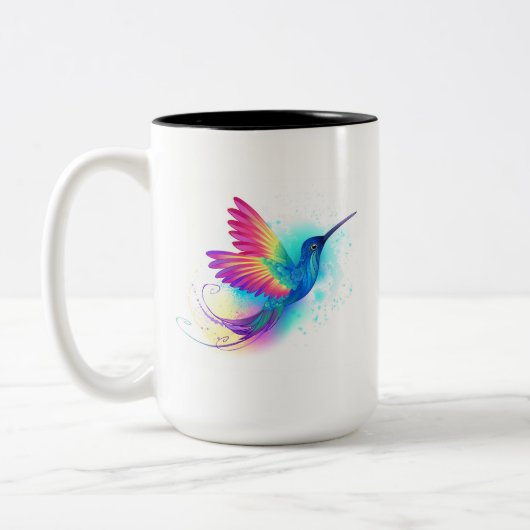 Exotic Rainbow Hummingbird Tweekleurige Koffiemok (Links)