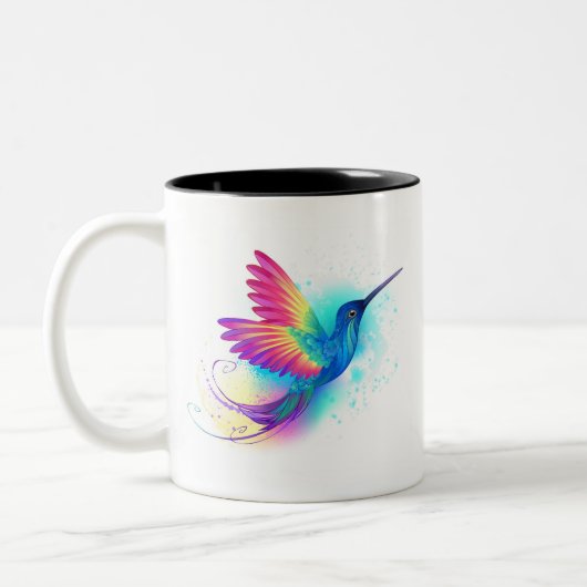 Exotic Rainbow Hummingbird Tweekleurige Koffiemok (Links)