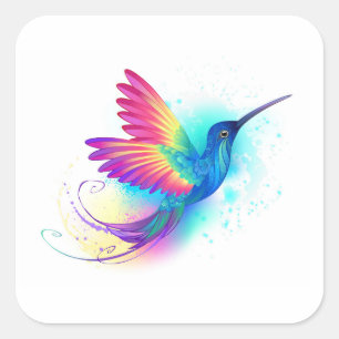 Exotic Rainbow Hummingbird Vierkante Sticker