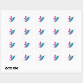 Exotic Rainbow Hummingbird Vierkante Sticker (Vel)