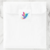 Exotic Rainbow Hummingbird Vierkante Sticker (Tas)
