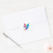 Exotic Rainbow Hummingbird Vierkante Sticker (Envelop)