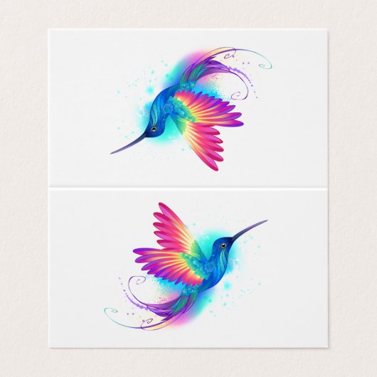 Exotic Rainbow Hummingbird Visitekaartje (Buitenkant ongevouwen)