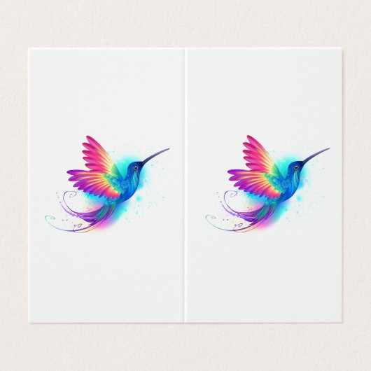 Exotic Rainbow Hummingbird Visitekaartje (Buitenkant ongevouwen)