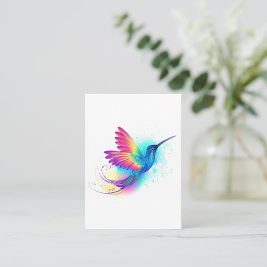 Exotic Rainbow Hummingbird Visitekaartje (Staand voorkant)