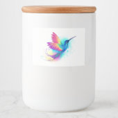 Exotic Rainbow Hummingbird Voedselcontainer Etiket (Voorkant)