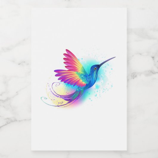 Exotic Rainbow Hummingbird Voedselcontainer Etiket (Enkel label)