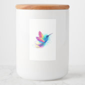 Exotic Rainbow Hummingbird Voedselcontainer Etiket (Voorkant)