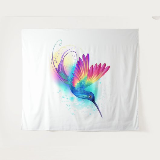 Exotic Rainbow Hummingbird Wandkleed (Voorkant (horizontaal))