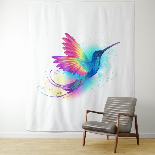 Exotic Rainbow Hummingbird Wandkleed (In situ)