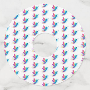 Exotic Rainbow Hummingbird Wijnglaslabel